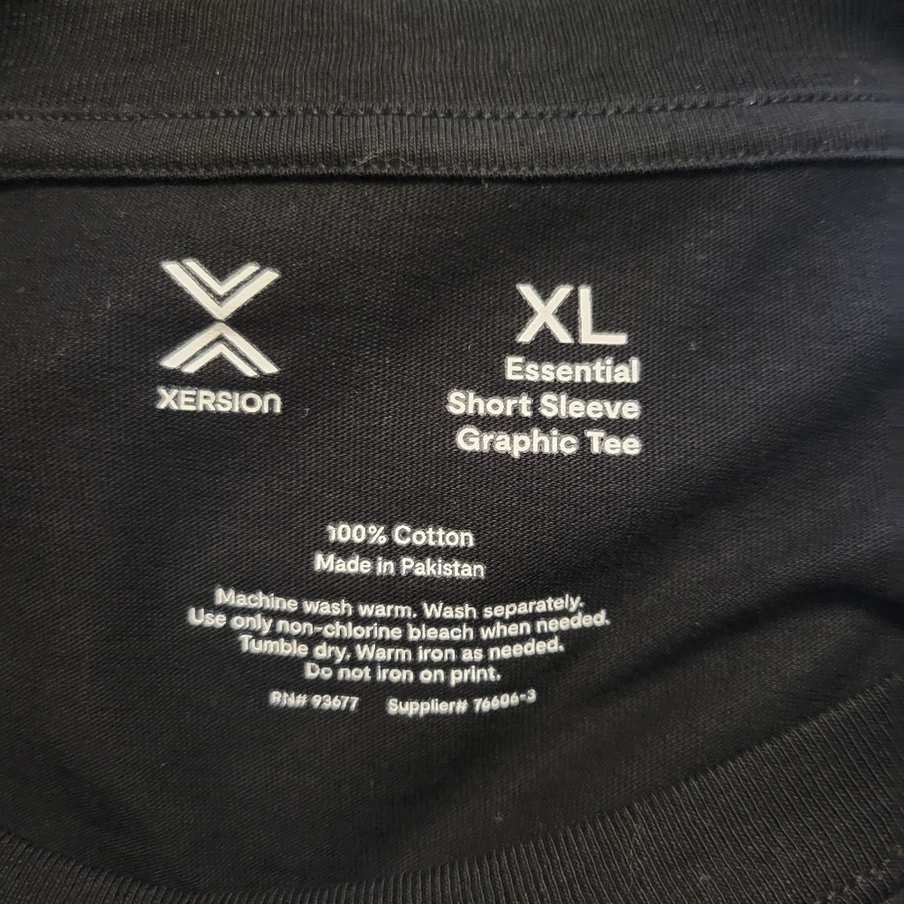 NWT Xersion Black Touchdown Graphic Tee Size XL - Picture 2 of 3